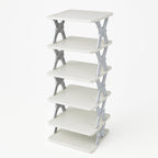 Smart 6-Layer Shoe Rack – Foldable, Collapsible & Heavy-Duty Plastic Stand for Home Entryway Storage Organizer (Mix Color)