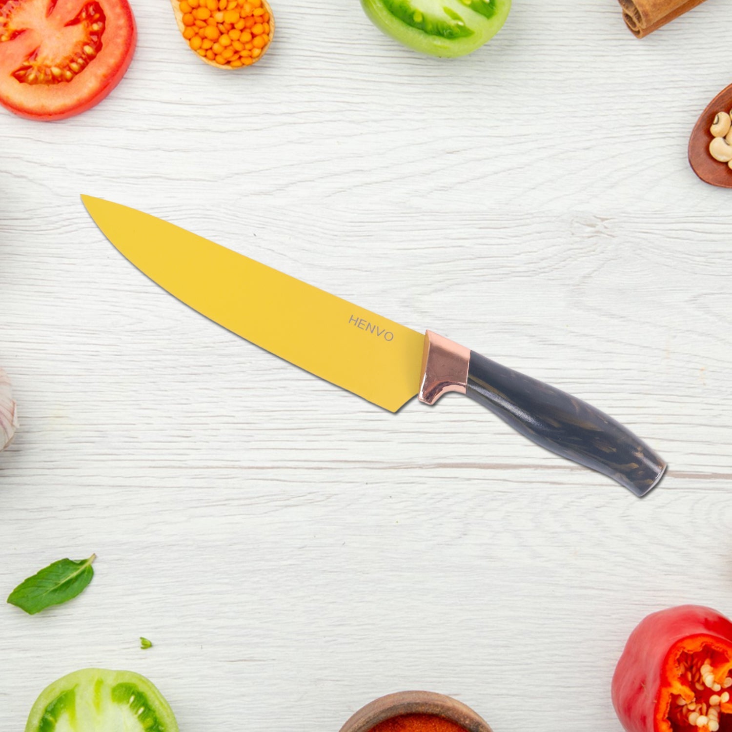 6 Pcs Professional Kitchen Knife Set with Chef Knives, Cleaver, Peeler & Scissors