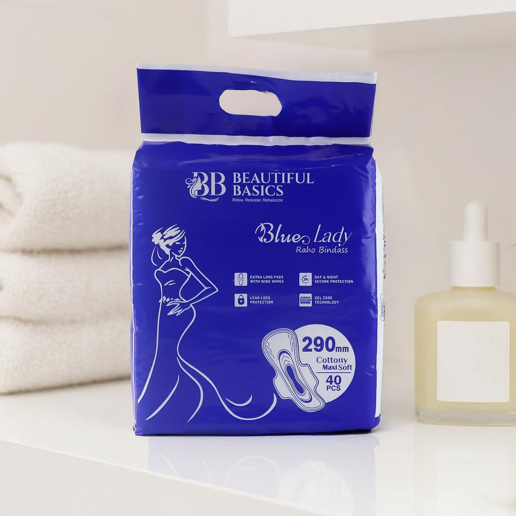 Blue Lady Extra Long Pads With Wides Wings Sanitary Pads – 290 mm, 40-Pack