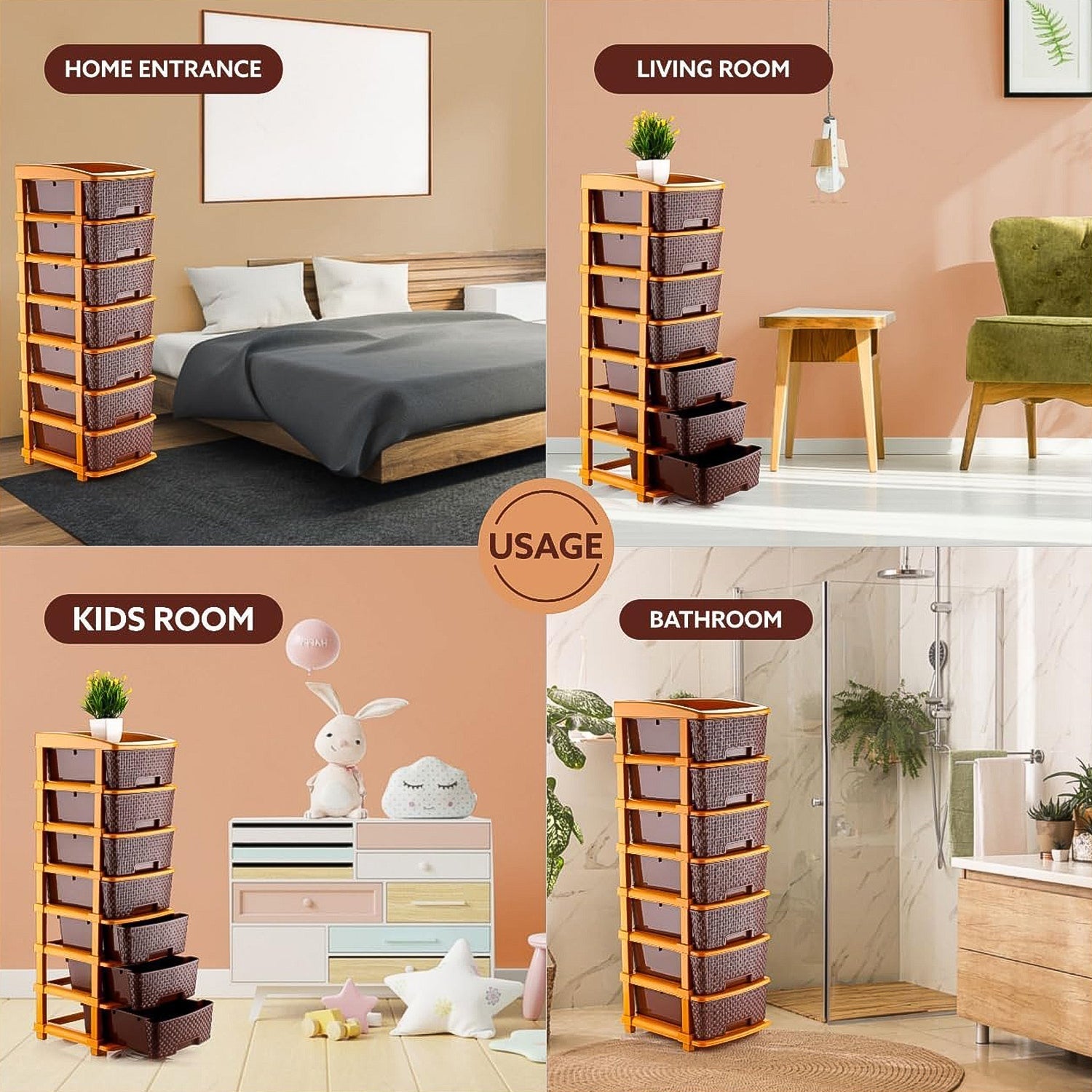 7-Layer Multipurpose Plastic Storage Drawer Organizer