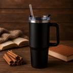 Premium 1200 ML Stainless Steel Vacuum Insulated Travel Mug With Straw And Handle