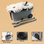 Apex Magic Spin Mop Cleaning Set with Dual Chamber Bucket & Wheels