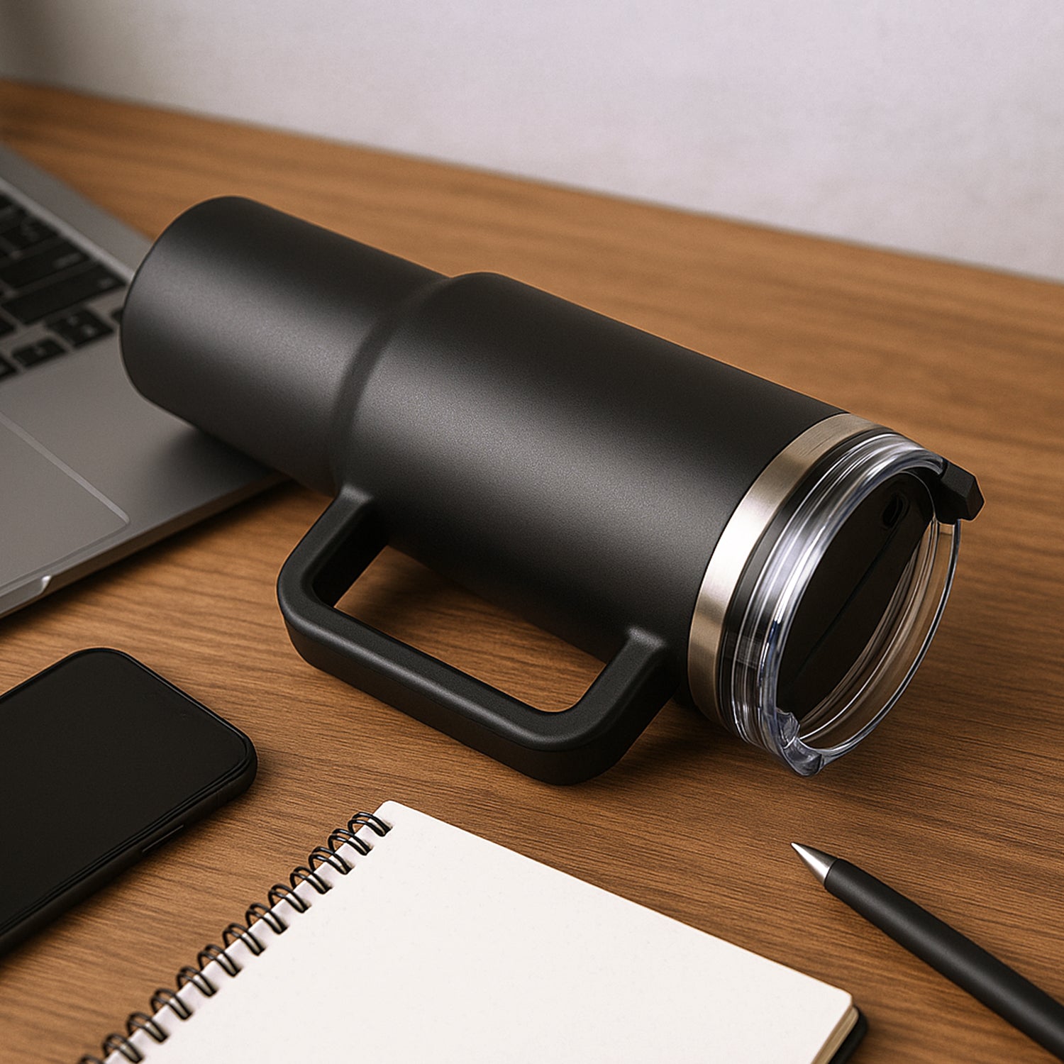 Premium 1200 ML Stainless Steel Vacuum Insulated Travel Mug With Straw And Handle