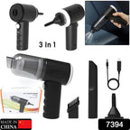 3 in 1 Mini Car Vacuum – Wireless, Rechargeable, Blower & Dust Cleaner for Car, Home & Keyboard