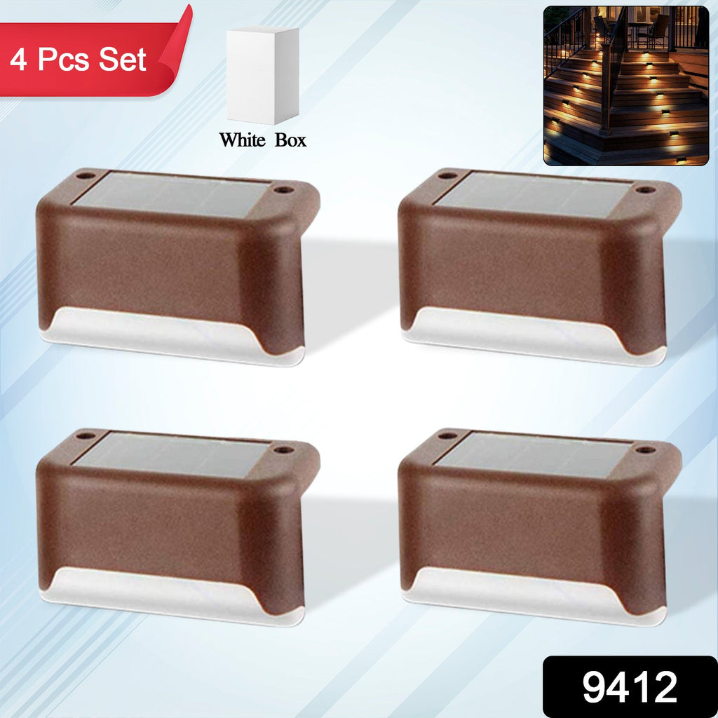 4-Piece Solar Waterproof Garden, Stair & Railing Lights