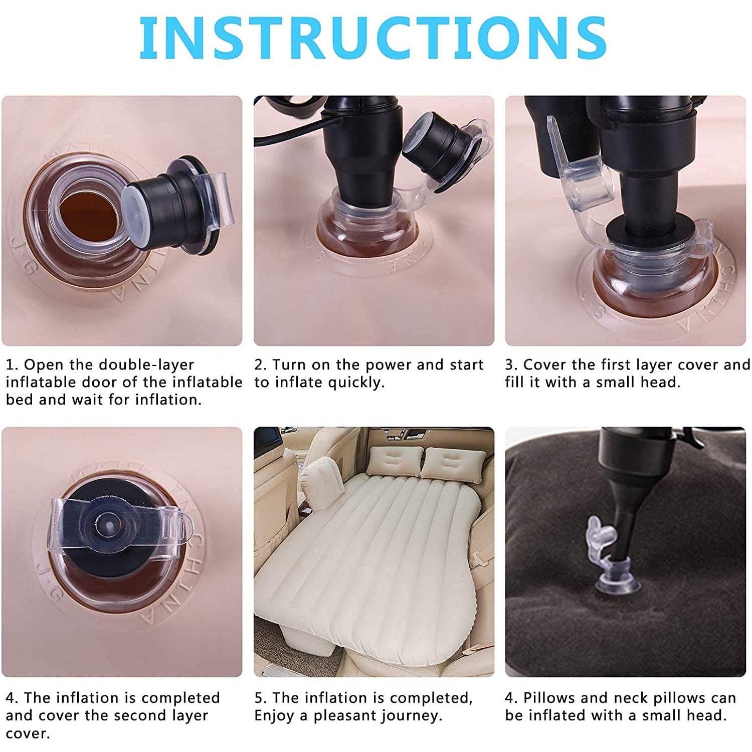Car Bed Air Sofa With Two Inflatable Pillow And Air Pump